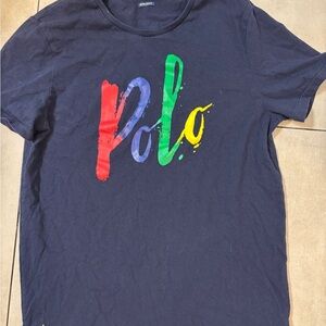 Polo Ralph Lauren men’s Logo navy T-Shirt yellow pony size large